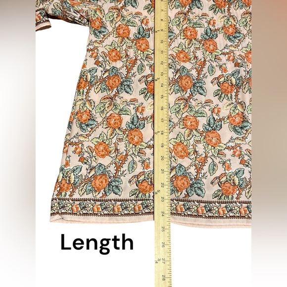 Max Studio Orange and light pink Boxy Long Sleeve Blouse - Picture 6 of 8